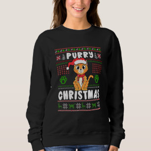 Moletom Gato Bonito Com Papai Noel Em Puro Para Crianças F