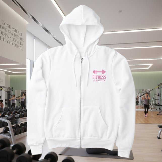 Moletom Gato branco de capuz de malhação com chicote para  (fitness hoodie for women)