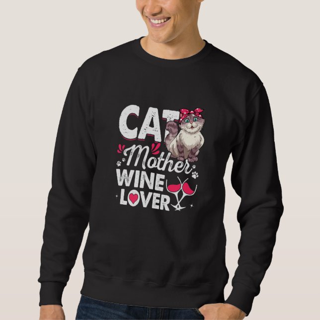 Moletom Gato Cinto Mãe Vinho Dia de as mães De Gato (Frente)