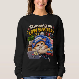 Moletom Gato com Bateria Baixa – Gato Aconchegante e Diver