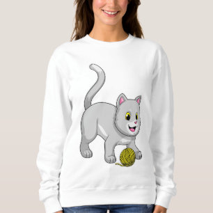 Moletom Gato com bola de fio de lã
