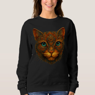 Moletom Gato com estilo de pintura a óleo