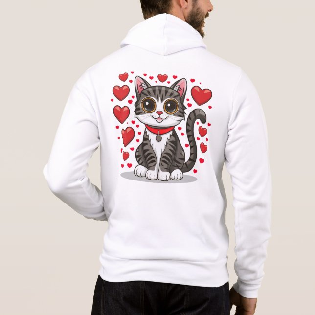Moletom Gato com Símbolos de Amor Clipart-85245 (Verso)