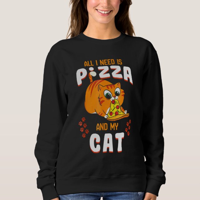 Moletom Gato Comendo Pizza Tear Pepperoni Gato De Gato (Frente)