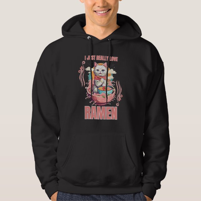 Moletom Gato Comendo Ramen Noodle Eu Adoro Ramen 1 (Frente)
