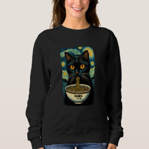 Moletom Gato Comendo Ramen, Starry Night Van Gogh, Cat Lov