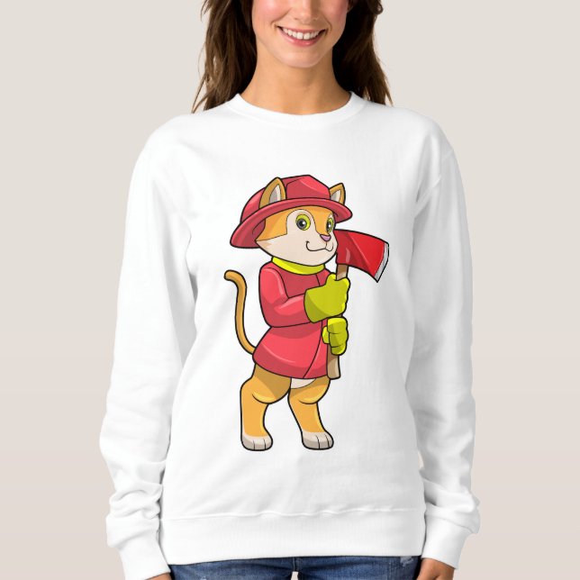 Moletom Gato como Bombeiro com Ax (Frente)