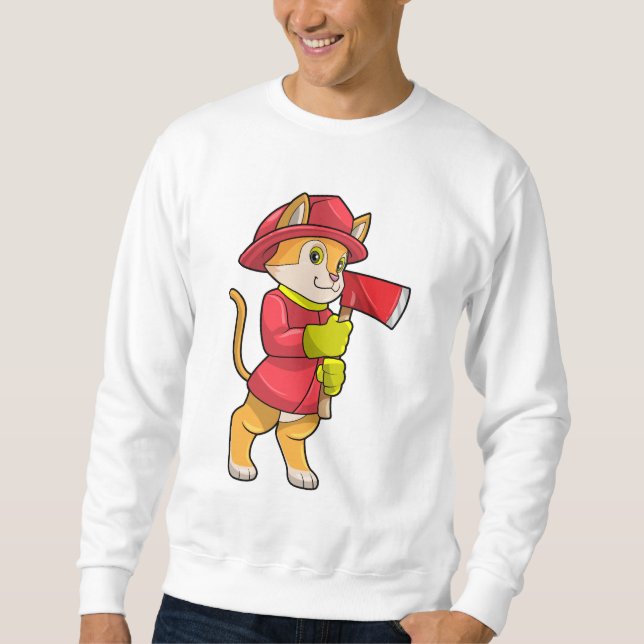 Moletom Gato como Bombeiro com Ax (Frente)