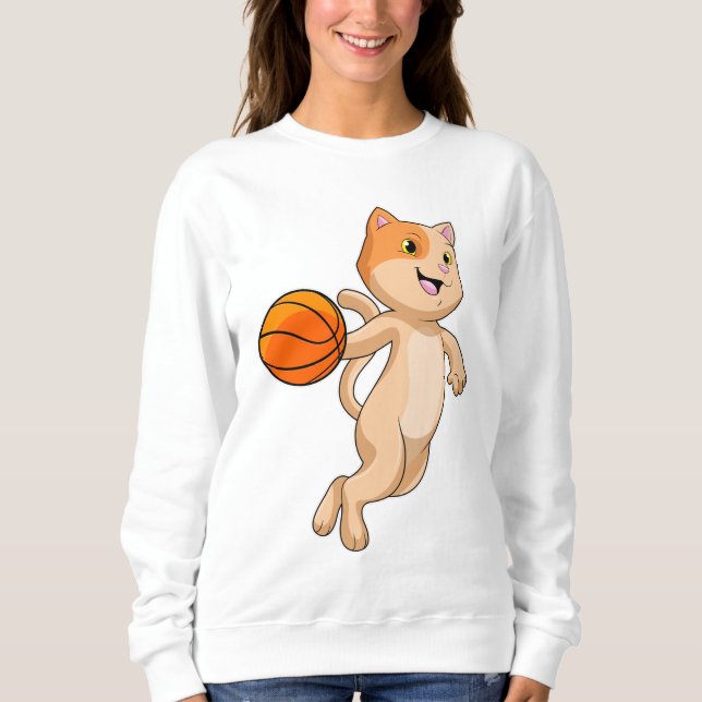 Moletom Gato como jogador de basquetebol (Frente)