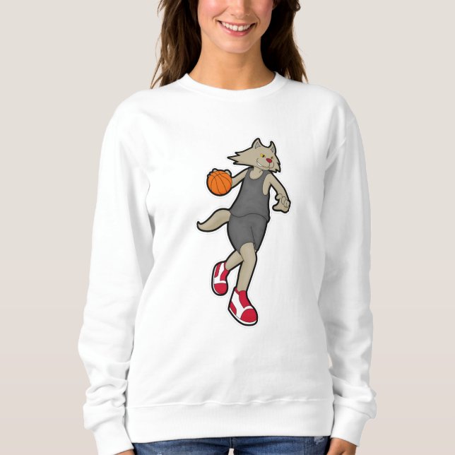Moletom Gato como jogador de basquetebol (Frente)