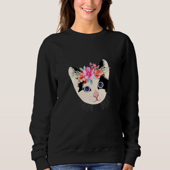 Moletom Gato Coroa de Flor Meow (Frente)