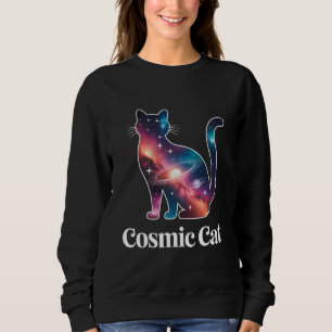Moletom Gato Cósmico Silhouette Galaxy Espaços Stars Celes