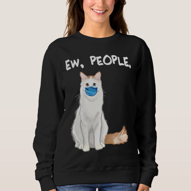 Moletom Gato das Pessoas Ew Van Turco Usando Máscara Facia (Frente)