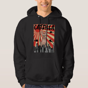 Moletom Gato De Catzilla Sphynx, Retro Engraçado Japonês