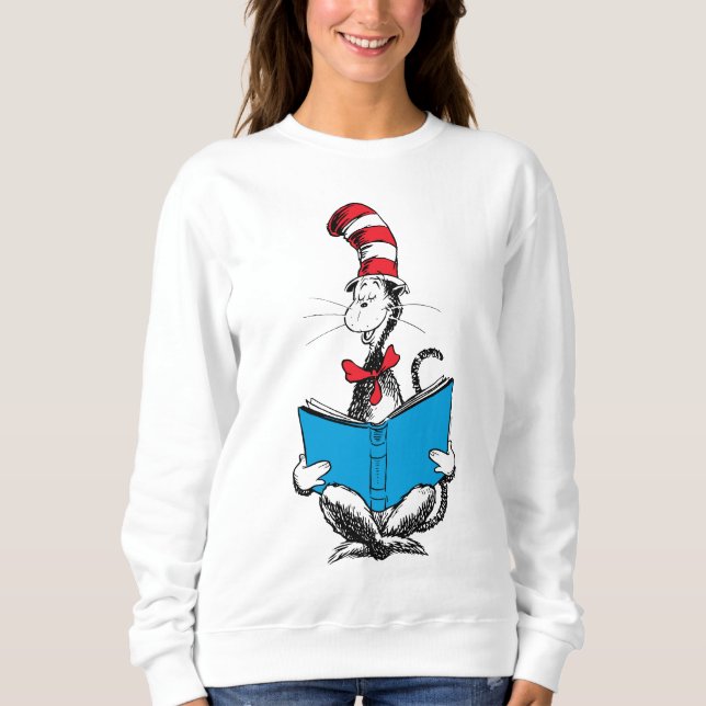 Moletom Gato de Chapéu Lendo (Frente)
