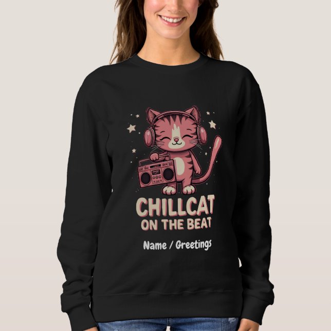 Moletom Gato de Chill Bonito na Design da Trendy Beat (Frente)