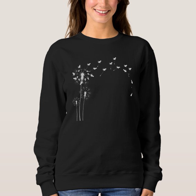 Moletom Gato De Dandelion De Plantas De Flores Animais (Frente)