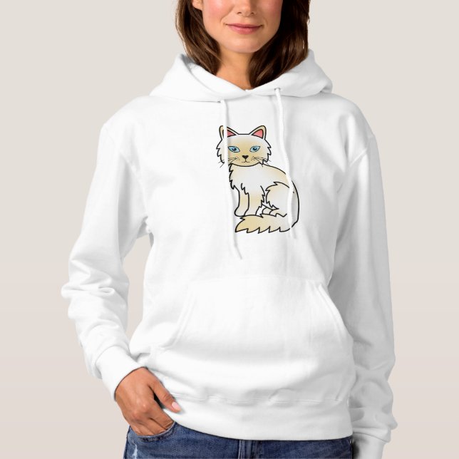 Moletom Gato de desenho animado fofo Birman / Ragdoll cor  (Frente)
