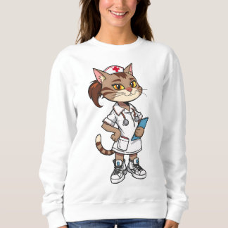 Moletom Gato de Enfermeira Confiante - Estilo de Animação