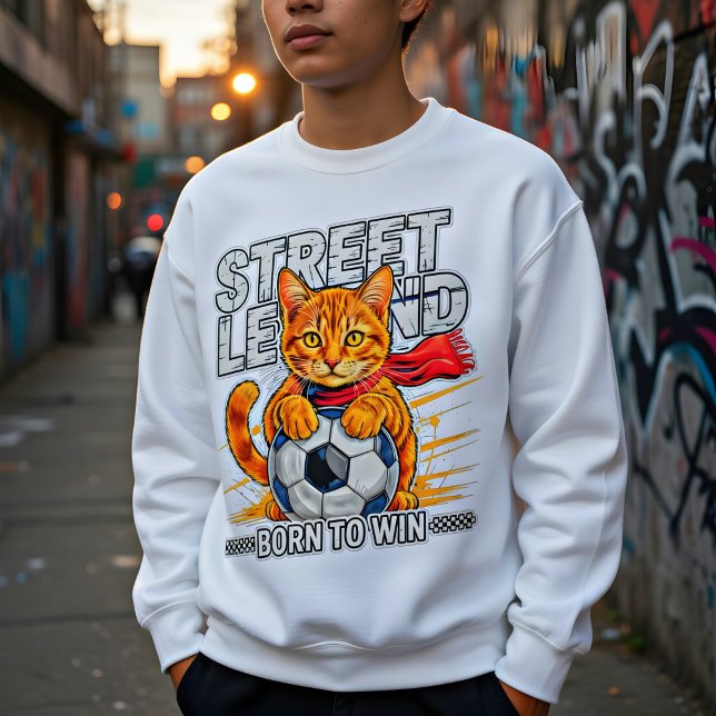 Moletom Gato de Futebol Lenda da Rua Presente Divertido  (Criador carregado)