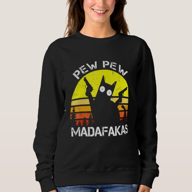 Moletom Gato De Gato Pew Madafakas Crazy Summer Cat Com Ar (Frente)