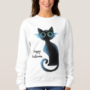 Moletom Gato de Mau de Azul Negro