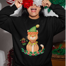 Moletom Gato de Natal engraçado