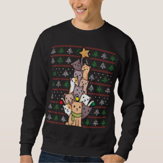 Moletom Gato de Natal Engraçado Gato de Natal