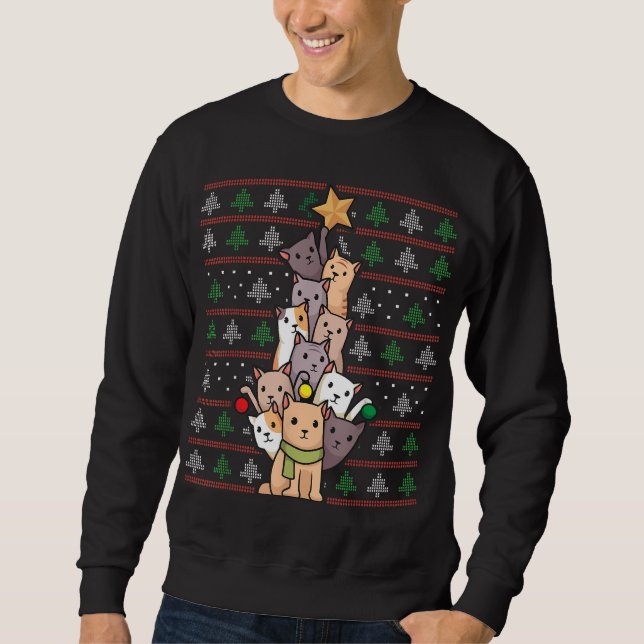 Moletom Gato de Natal Engraçado Gato de Natal (Frente)