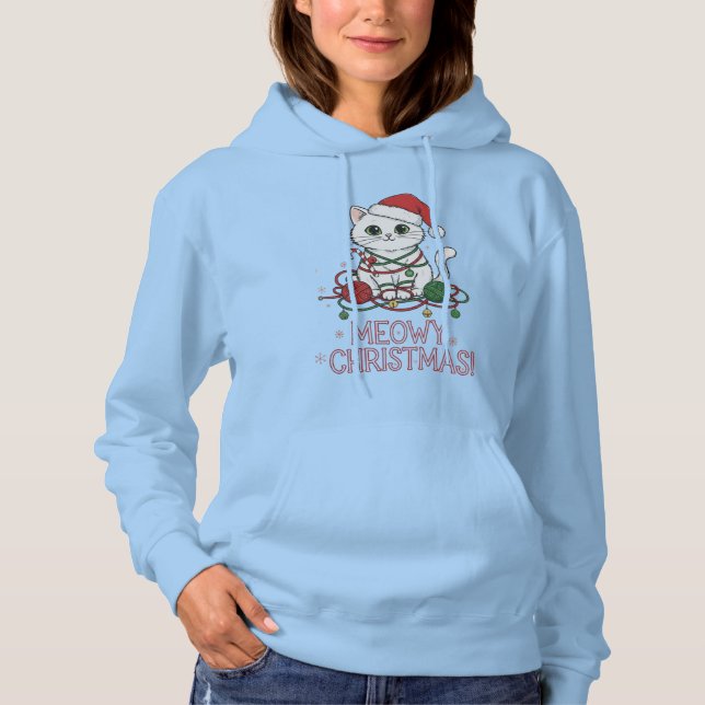 Moletom Gato de Natal Meowy Fofo (Frente)