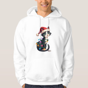 Moletom Gato de Natal Smoking gato preto natal luzes gatin