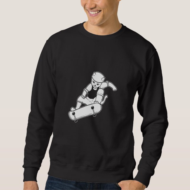 Moletom Gato de Skate Patinador de Freestyle (Frente)