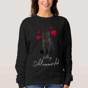 Moletom Gato De Sono Favorito Com Pijamas Cardíacas Motif