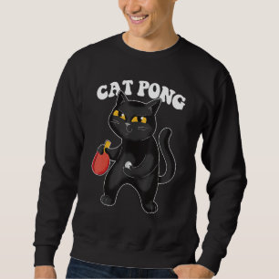 Moletom Gato de Tênis de Mesa Pong Pingpong Roupa Gato Pin