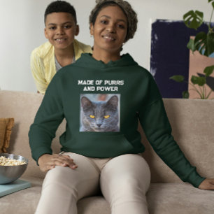 Moletom Gato de Vida Selvagem Personalizado Moderno Texto 