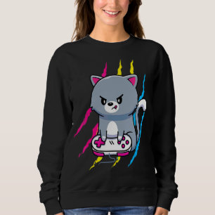 Moletom Gato de Vídeo de Orgulho de Geek Gaymer Transexual