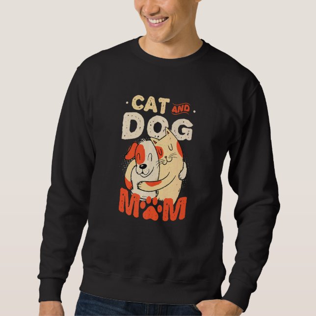 Moletom Gato E Cachorro Mãe Pets Cachorro E Mãe (Frente)