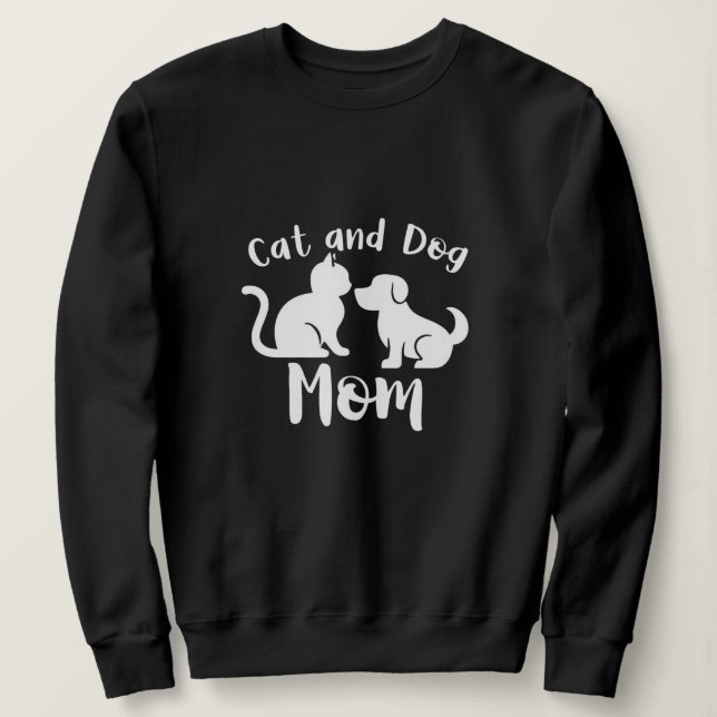 Moletom Gato e Cachorro Mãe Silhouette (Frente do Design)