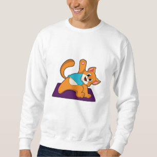 Moletom Gato em Yoga com tapete Yoga