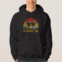 Moletom Gato Engraçado Cabelo Não Me Importo Para Amantes