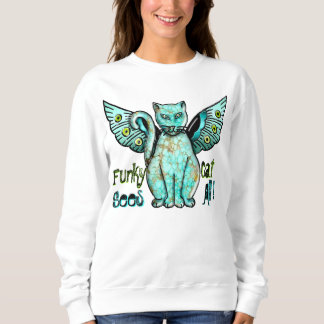 Moletom Gato Engraçado (Camisa-T De Folga Longa)