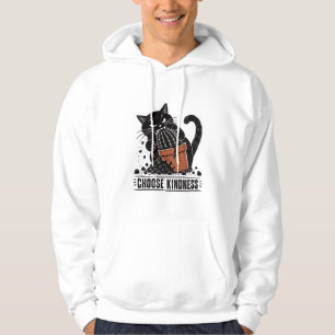 Moletom Gato Engraçado Escolha a Bondade Meme de Linocut
