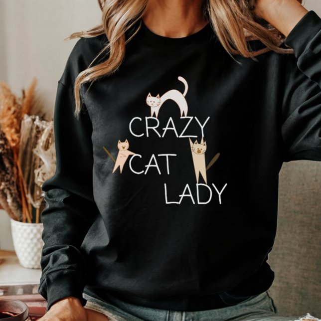 Moletom Gato Engraçado Mãe Gato Louco Mulher-Gato Louca (Criador carregado)