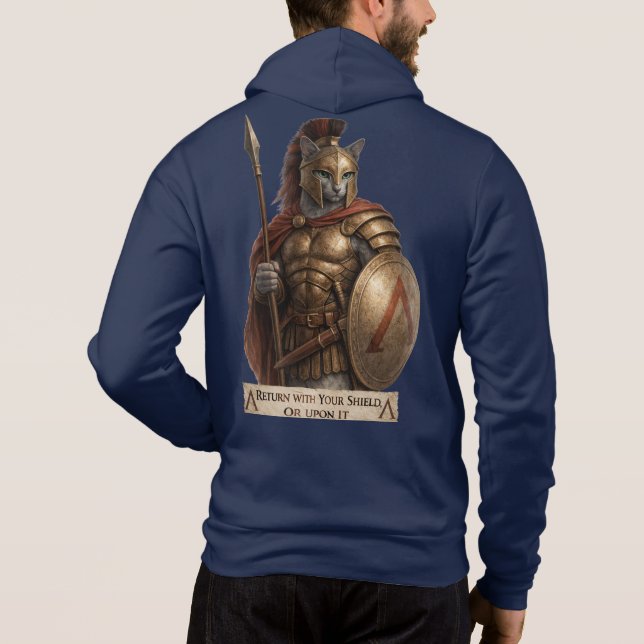 Moletom Gato Espartano Azul Russo (Verso)