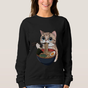 Moletom Gato exótico de pêlo curto engraçado comendo macar