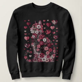 Moletom Gato Floral do Amor – Gatinho Botânico Rosa Românt