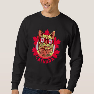 Moletom Gato Fofo Bandeira do Canadá Gato Canadense Óculos