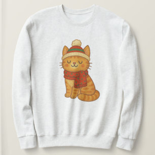 Moletom Gato fofo e caprichoso de Natal/inverno