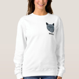 Moletom Gato Fofo Preto Branco Mamãe Foto Personalizada da