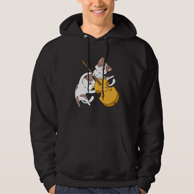 Moletom Gato Gatinho Tocando Violoncelo Gato  Tocador de V (Frente)